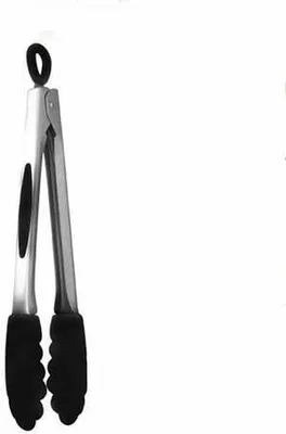 Produktbild von Mastrad Küchenzange, Grillzange, Kochzange, Küchenutensil, Edelstahl, Silikon, Schwarz, 26 cm, F16800
