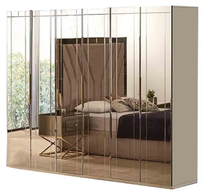 Produktbild von Goldener Kleiderschrank Designer Garderobenschränke Schlafzimmer Möbel