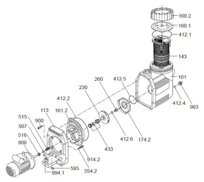 Produktbild von Speck Laufrad für Poolpumpe BADU 90/13, d=114 mm, b=10 mm, Teile-Nr. 230