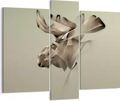 Produktbild von Bild auf Leinwand - Leinwandbild - Elch Abstraktion - 95x80cm - Wand Bild - Wanddeko - Wandbilder - Leinwanddruck - Bilder - Kunstdruck - Wanddekoration - Leinwand bilder - Wandkunst - CB95x80-3840