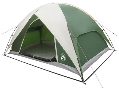 Image de Tente de camping vidaXL avec double toit, imperméable, verte, 360 x 245 x 185 cm