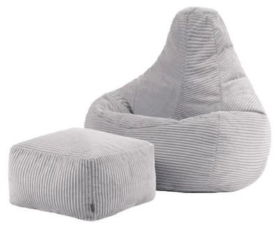 Produktbild von Icon Dalton Sitzsack Cord und Hocker mit Füllung, Grau