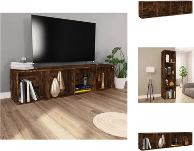 Produktbild von vidaXL Bücherschrank/TV-Schrank Räuchereiche 36x30x143cm Holzwerkstoff -  Bücherregale & Bücherschränke