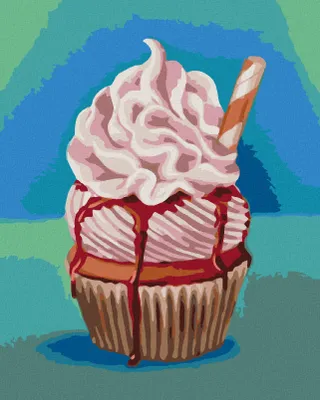 Produktbild von Zuty - Malen nach Zahlen - CUPCAKE MIT SCHLAGSAHNE (MYROSLAVA VOLOSCHUK), 40x50 cm, ohne Keilrahmen