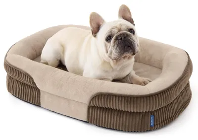 Image de Lit orthopédique pour chien, taille moyenne, 76x51x16,5 cm, couleur marron