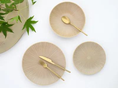 Produktbild von CreaTable, 23920, Vesuvio Sand, Tellerset 12-tlg, Steinzeug