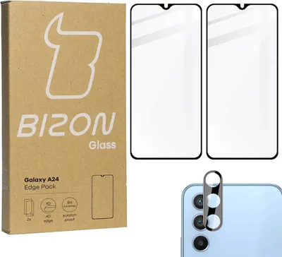 Produktbild von BIZON Edge Pack 2x Bildschirmglas + Kameraglas Samsung Galaxy A24
