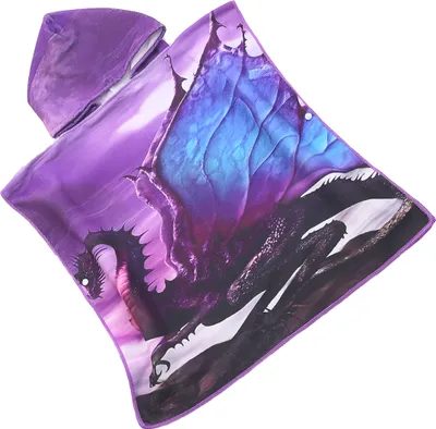 Produktbild von FEBE Badeponcho Kinder Dragon Badetuch Mit Kapuze Bademantel für Kleinkind