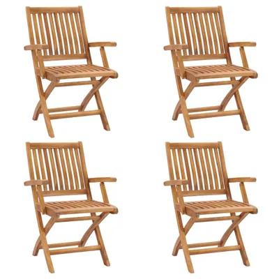Produktbild von Klappbare Gartenstühle 4 Stk. Massivholz Teak
