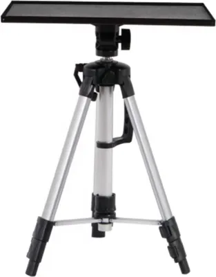 Image de Support de projecteur - Trépied réglable en hauteur avec tablette - Pour vidéoprojecteur, ordinateur portable & présentations - Pliable & portable