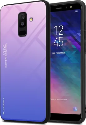 Produktbild von Cadorabo Hülle für Samsung Galaxy A6 PLUS 2018 Schutz Hülle in Schwarz Handyhülle TPU Etui Cover Case Tempered Glas