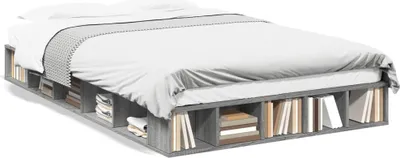 Produktbild von (NEU 2026) Bettgestell moderne, Grau Sonoma 140x190 cm - Holzwerkstoff - Klassische Betten - 51.04 kg