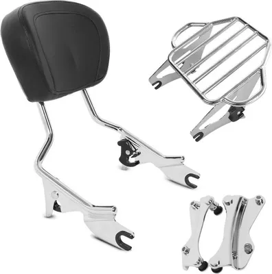 Image de Sissybar avec porte-bagages KI et kit de montage pour Harley Davidson Tourin