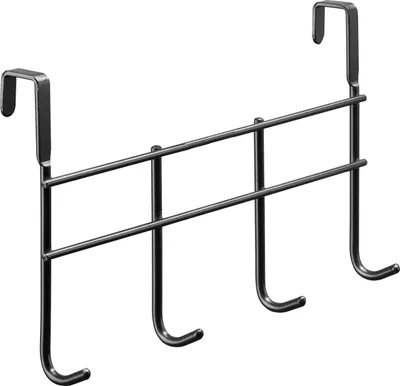 Produktbild von Hettich Türhängegarderobe 4 Haken Stahl 28 x 16,5 x 6 cm schwarz