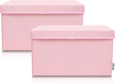 Produktbild von Lifeney 2-Set Aufbewahrungsbox Kinder (37x25x21cm) I Aufbewahrungskorb für Kinderzimmer und Wohnbereich I Kinder Aufbewahrungskiste (Rosa)