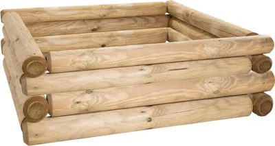 Produktbild von Massiver Sandkasten aus Holz Bausatz - 190x190cm - Höhe: 40cm - Höhen 20-40cm - aus Palisaden