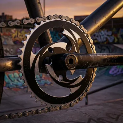 Produktbild von Point BMX-Kettenblatt Stahl schwarz/silber, 44 Zähne