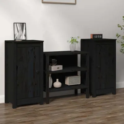 Obrázek produktu pro vidaXL Příborníky 2 ks černé 39x35x80 cm borovicový masiv