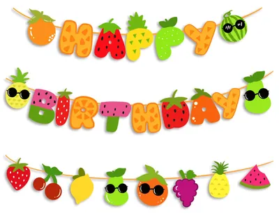 Productafbeelding van Feestelijke verjaardag versiering met fruitthema