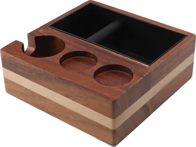 Zdjęcie produktu dla 4 in 1 Wooden Coffee Knock Box Wood Coffee Grounds Container Box for Kitchen Canteen Western Restaurant Bar