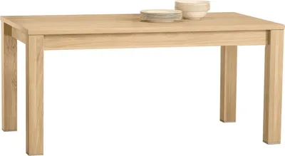 Produktbild von Esstisch ausziehbar Bujari 02 (eckig), Farbe: Hellbraun, Eiche – teilmassiv – 160 – 220 x 90 cm (B x T)