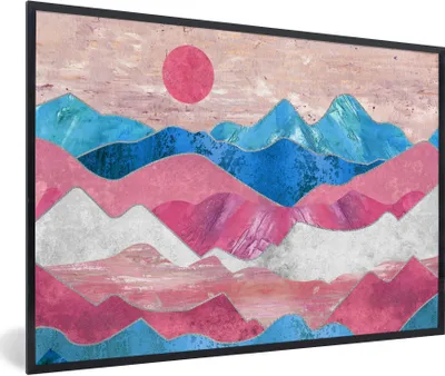 Produktbild von MuchoWow® Gerahmtes Poster Transgender - Stolz - Marmor 60x40 cm - Poster mit Schwarzem Bilderrahmen Wandposter Rahmen Foto Bilder - Printing - Wanddeko Schlafzimmer
