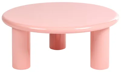 Zdjęcie produktu dla BELIANI Stolik kawowy różowy MDF okrągły blat stolik pomocniczy nowoczesny skandynawski design do salonu