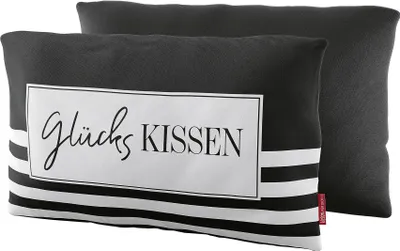 Produktbild von La Vida Kuschelkissen Glückskissen Streifen schwarz weiß 25x40cm