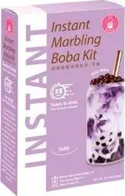 Produktbild von O's Bubble Instant Marbling Boba Tee Kit TARO (4x 60g) | Bubble Tee | Mit Tapiokaperlen und Strohhalm