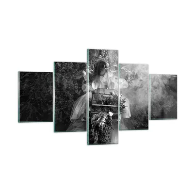 Produktbild von Bilder auf glas - 5 Teile - Retro Vintage Frau - 125x70cm - Glasbilder - Wandbilder - Bilder - zum Aufhängen bereit - Wanddekoration aus Glas - Glas Bilder - Wandbild auf Glas - GEA125x70-4940