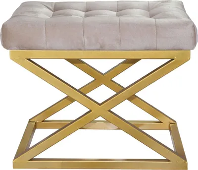 Produktbild von Hanah Home, Capraz - Gold, Cream, Sitzpuff, Gold, 50 x 40 x 42 cm