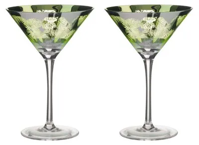 Image de Verres à cocktail Artland ornés de motifs de feuilles tropicales – Lot de 2