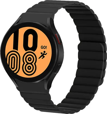 Produktbild von Strap-it Samsung Galaxy Watch 4 44mm Magnetisches Silikonarmband (Schwarz)