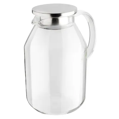 Produktbild von Wasserkrug aus Glas mit Deckel Wasserkaraffe Glaskanne Saftkrug TADAR 2 L