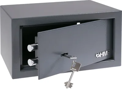 Produktbild von HMF 49217-11 Safe Tresor mit Schlüssel, Möbeltresor | 31 x 17 x 25 cm | Anthrazit
