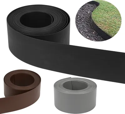 Produktbild von Jiubiaz Rasenkante Kies Beeteinfassung Mähkante Beetumrandung Rasenband  Oberkante Gartenwegen Gartenumrandung Rasenbegrenzung Grau 1000x12.5cm