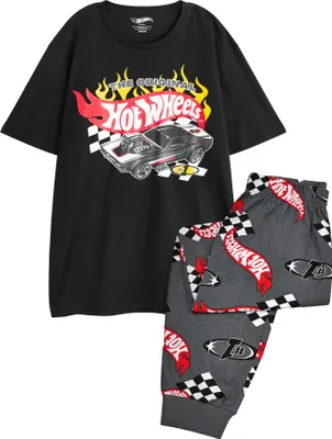 Image de Hot Wheels - "The Original" Pyjama Jambe Longue pour Homme Manches Courtes NS8716 (L) (Noir/Gris)