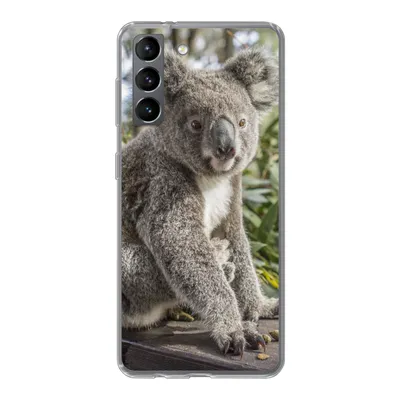Produktbild von MuchoWow® Handyhülle Schutzhülle Hülle für Samsung Galaxy S21 Koala - Holz - Pflanzen - Kinder - Jungen - Mädchen Silikon Softcase Handy Hülle - Softcase