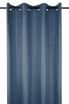 Obrázok produktu pre STOF | Záclona - 140x260 cm - Tmavo modrá - Klasická, nepriehľadná, elegantné očká