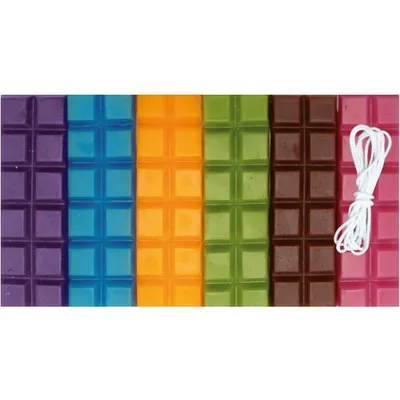 Produktbild von Kerzenwachs 6 helle Farben 240 g + Docht