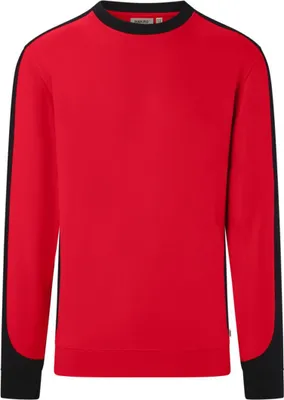 Image de HAKRO Sweatshirt Contrast MIKRALINAR® ECO 549, rot/schwarz, XL