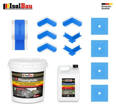 Dichtset Dusche Flüssigfolie 20 kg Abdichtset Dichtband Bad Set Duschelement