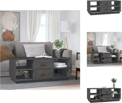 Produktbild von vidaXL Couchtisch Grau 100x50x41 cm Massivholz Kiefer -  Couchtische