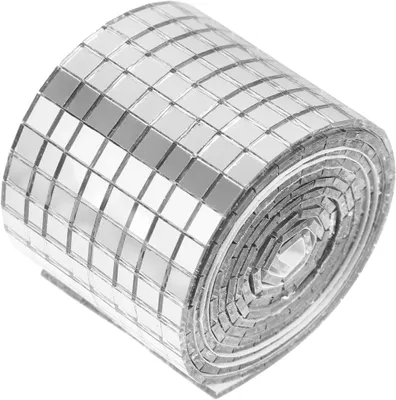 Produktbild von Mosaik Spiegelfliesen Aufkleber Glas Spiegel Mosaiksteine Mosaikfliesen Wandaufkleber Spiegelmosaik Selbstklebende Spiegel Mosaik Abziehbilder für Bastelarbeiten 100x4cm