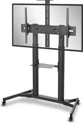 Produktbild von conecto LM-FS03B Professional TV-Ständer Standfuß für Flachbildschirm LCD LED Plasma höhenverstellbar 60-100 Zoll (152-254 cm, bis 100 kg Tragkraft) max. VESA 1000x600mm, Stahl, schwarz