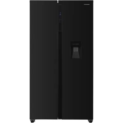 Produktbild von Heinner HSBS-H439NFBKWDE++ Side-by-Side Kühlschrank, Wasserspender 439L, No Frost, LED-Display, Schwarz