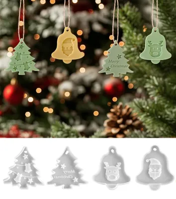 Produktbild von Gießformen für Anhänger - 4er Set Silikonformen - Bastelzubehör - 4 Stück