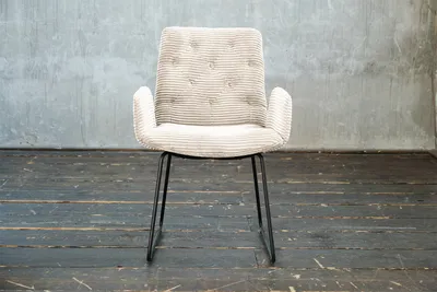 Produktbild von KAWOLA Stuhl NEW CHARME Esszimmersessel Cord cremeweiß