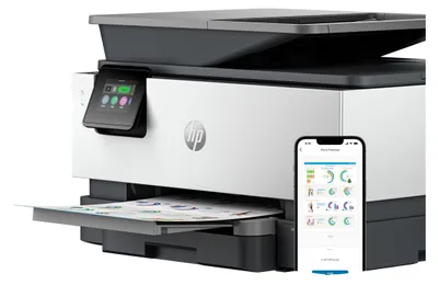 Produktbild von HP OfficeJet Pro 9122e Wireless All-in-One Farbe Drucker, Instant Ink; Beidseitiger Druck, Thermal Inkjet, Farbdruck, 4800 x 1200 DPI, A4, Direktdruck, Grau
