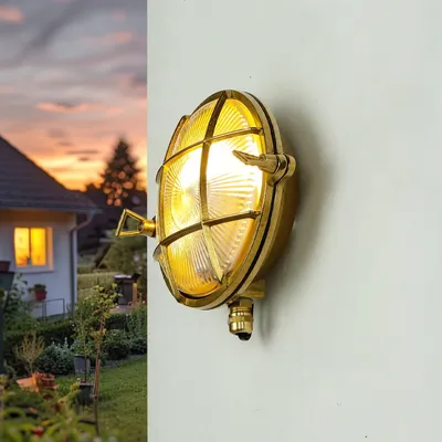 Produktbild von Messinglampe außen Maritim IP64 Schiffslampe Haus Garten